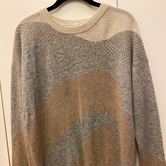 white + warren colorwork oversized gray neon colours knit sweater cashmere - Picture 2 of 16